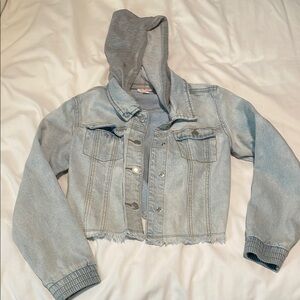 Kids Light Blue Denim Jacket with Hood
